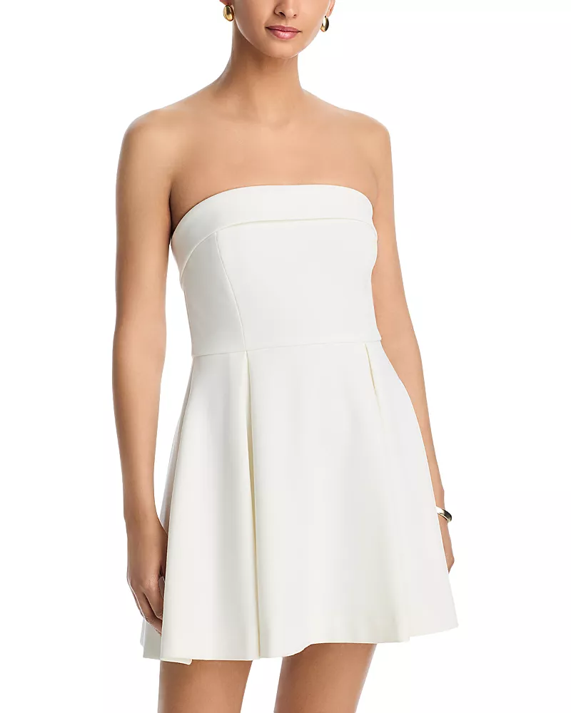 French Connection Whisper Foldover Inverted Pleat Mini Dress