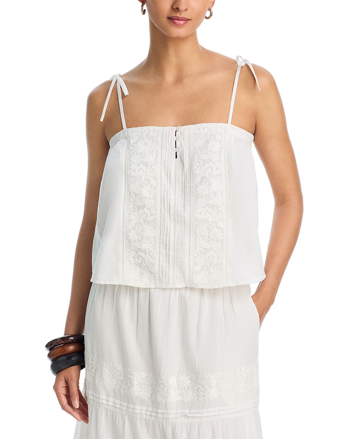 Aqua Pecan Embroidered Top - Exclusive