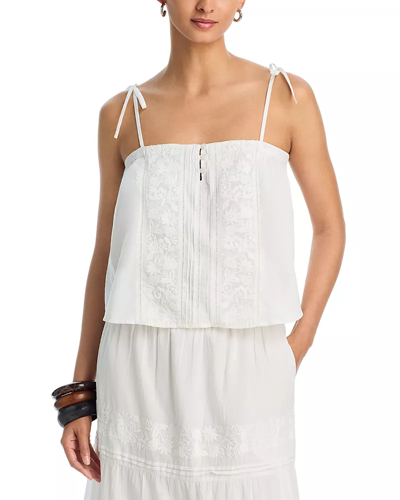 Aqua Pecan Embroidered Top - Exclusive