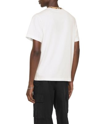 Check Trim Cotton Tee Shirt