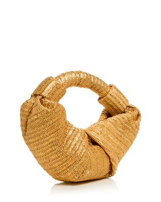 Metallic Woven Top Handle Bag