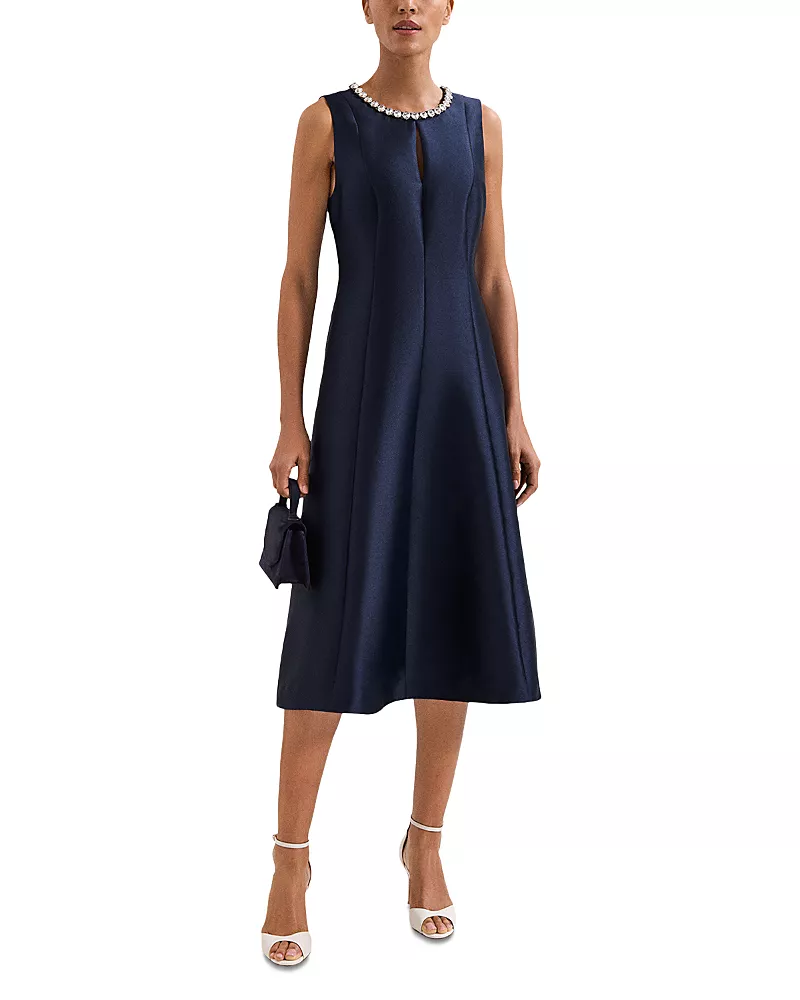 Phase Eight Judy Satin Jeweled Dress