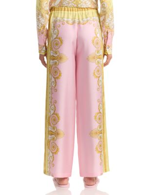 Spring Barocco Foulard Printed Silk Pants