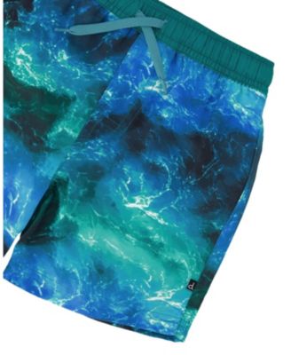 Boys' Above the Knee Elastic Waist Dinosaur Waves Trunks - Little Kid