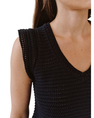 V Neck Crocheted Top