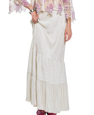 Plisse Tiered Maxi Skirt