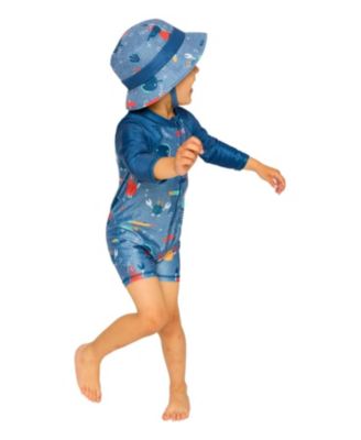 Boys' One-Piece Long Sleeve Marine Animals Rashguard - Little Kid