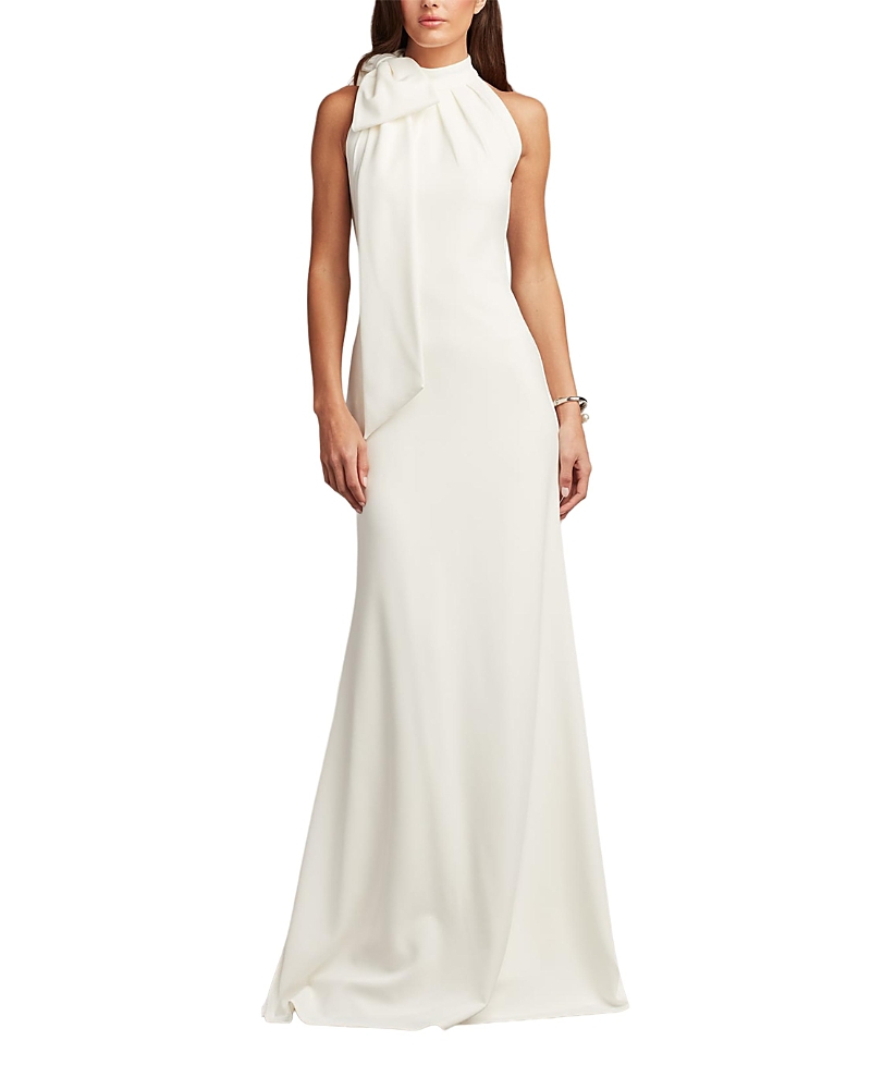 Tadashi Shoji Sims Shoulder Bow Halter Gown