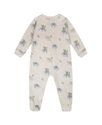  Boys' Organic Cotton Elephant Print One-Piece Pyjama - Baby