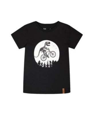 Boys' Organic Cotton Jersey Dino On Bike T-Shirt - Little Kid