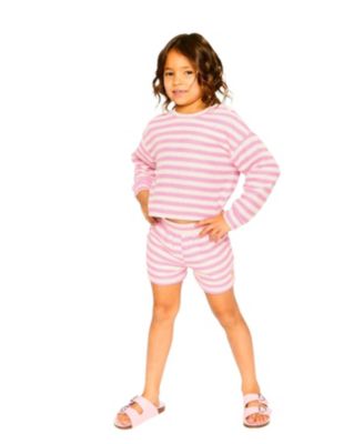 Girls' Long Sleeve Cropped Striped Sweater - Big Kid