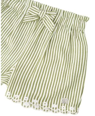 Girls' Stripes with Embroidery Flared Shorts - Little Kid