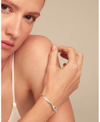  Cuff Bracelet With Blue Cubic Zirconia