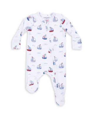 Boys' Bubbly Sailboats Blue Two Way Zipper Footie - Baby