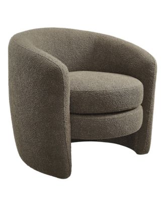  Affinity Upholstered Boucle Fabric Curved Back Armchair