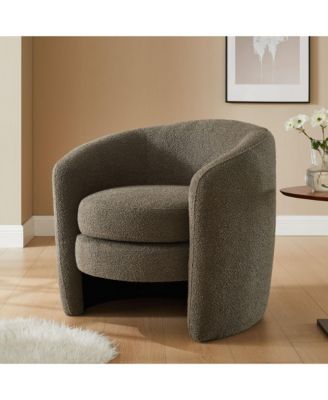  Affinity Upholstered Boucle Fabric Curved Back Armchair