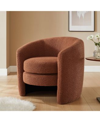  Affinity Upholstered Boucle Fabric Curved Back Armchair