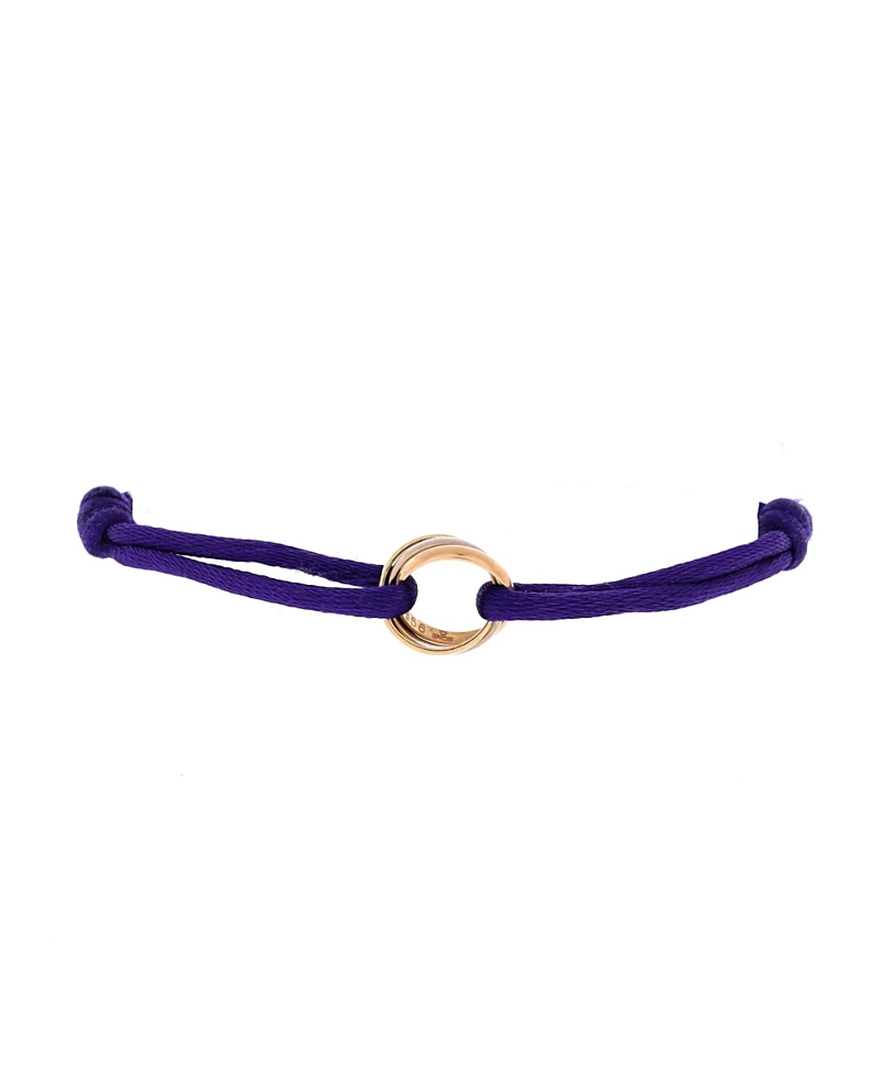 Pre-Owned Cartier Trinity On Cord Bracelet Silk Cord with 18K Tricolor Gold