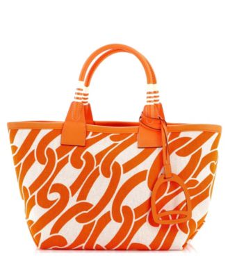 25 Sac Steeple Tote Printed Toile with Leather