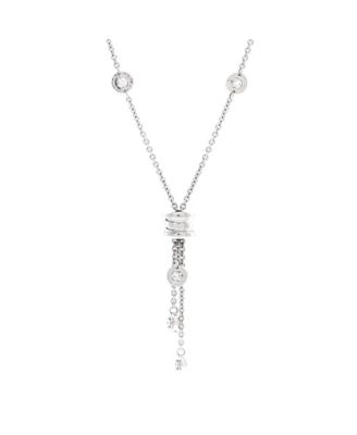  B.Zero1 3 Charm Necklace 18K White Gold with Diamonds, 18"