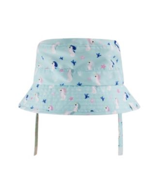  Girls' Wide Brim Beach Seahorse Beach Hat - Little Kid