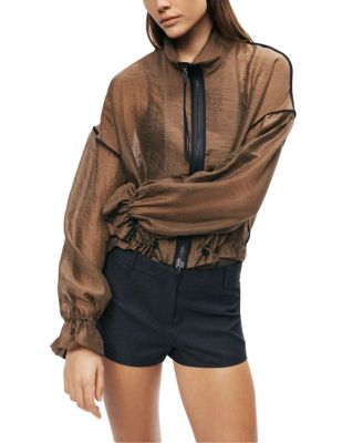 Sheer Zip-Front Jacket
