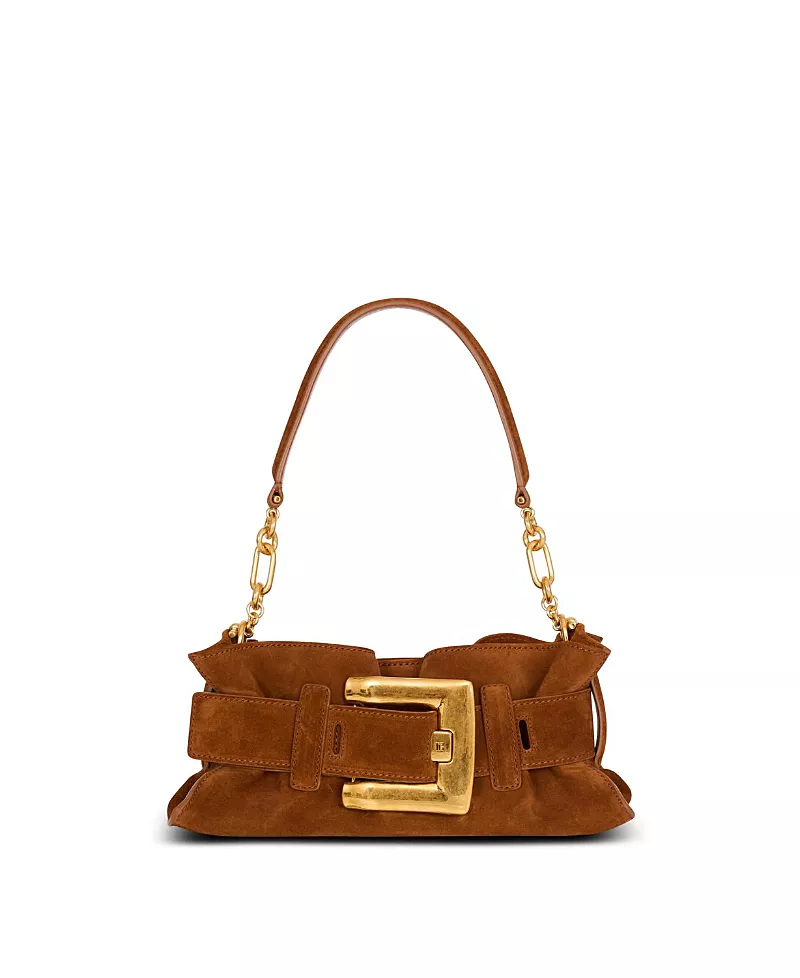 Balmain Anthem Mini Suede Leather Bag
