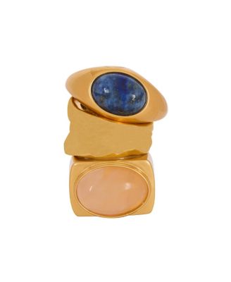  Set Of Brass and Stone Rings