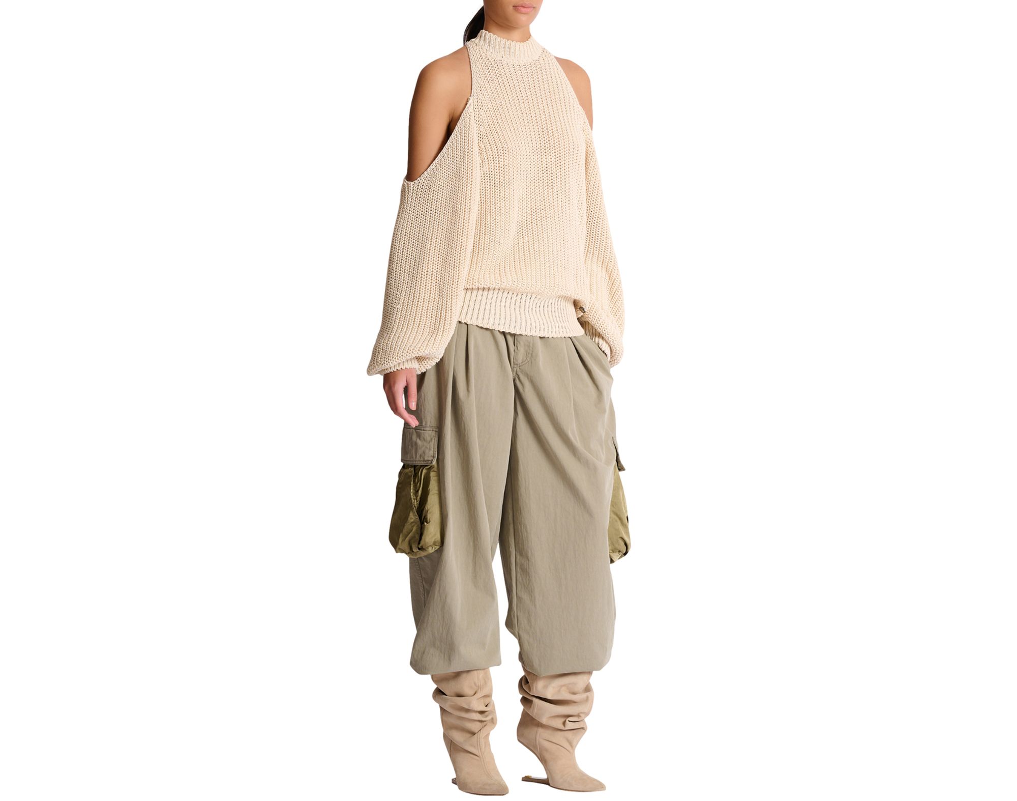 Cotton Knit Open-Shoulder Jumper — Image 6