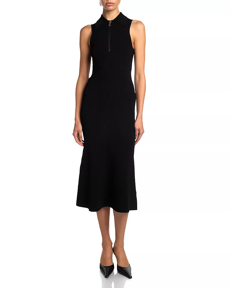 Victoria Beckham Zip Front Sleeveless Dress