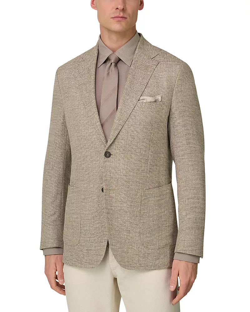 Boggi Milano Micro Textured Wool Suit Jacket