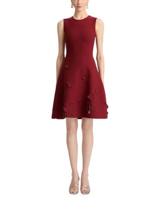 Sleeveless Laser Cut Floral Knit Dress