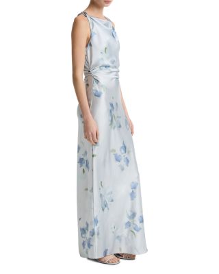 Petal Blur Twist Shoulder Dress