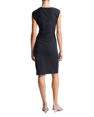 Cap Sleeve Twist Drape Dress