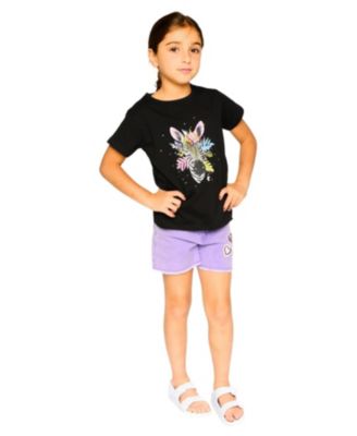 Girls' Heart Embroidery Denim Shorts - Big Kid