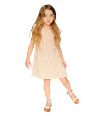  Girls' Short Sleeve Striped Flared Dress - Little Kid