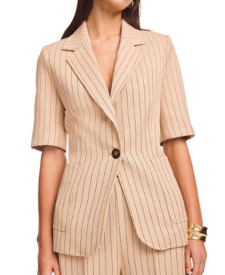  Women's Pin Stripe Short Sleeve Blazer