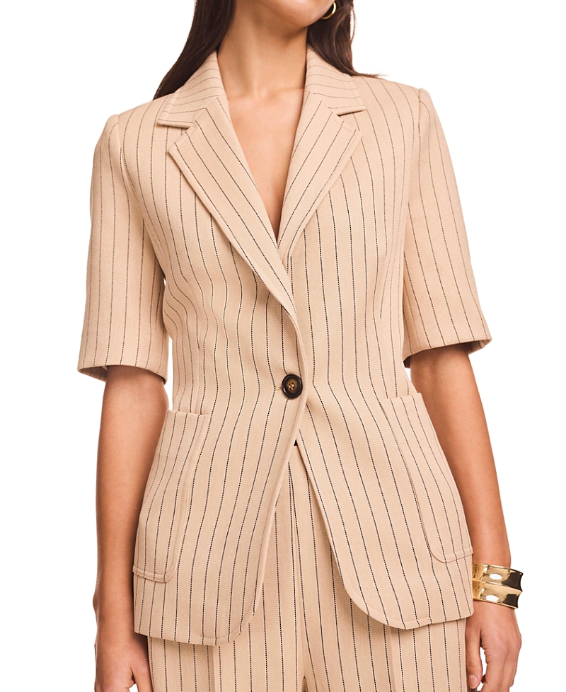 Mint Velvet Women's Pin Stripe Short Sleeve Blazer