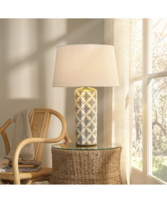  Harlequin Ceramic Table Lamp with Linen Shade