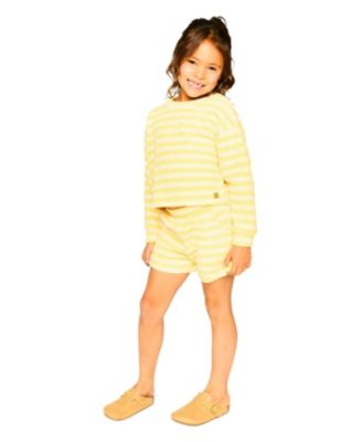 Girls' Long Sleeve Cropped Striped Sweater - Little Kid