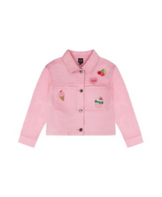 Girls' Embroidered Patches Denim Jacket - Little Kid