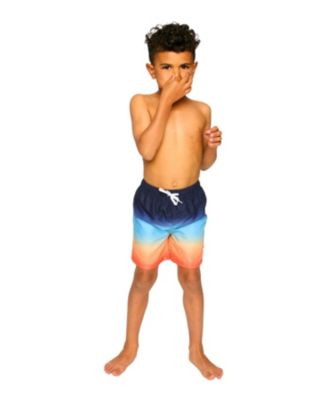 Boys' Above the Knee Elastic Waist Gradient Swim Trunks - Little Kid