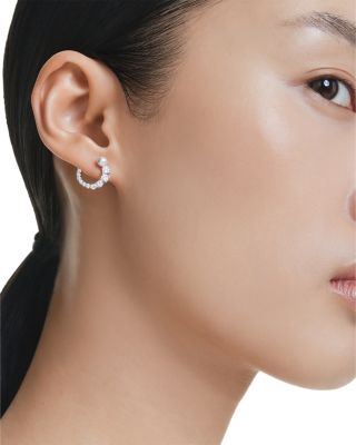 Matrix Mixed Stone Front Facing Half Hoop Earrings