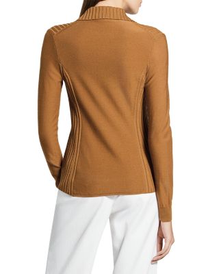 Merino Wool Ribbed Collar Sweater