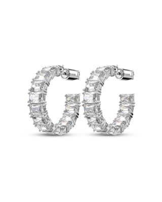 Matrix Cubic Zirconia Open Hoop Earrings