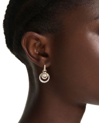 Hyperbola Crystal Circular Drop Earrings