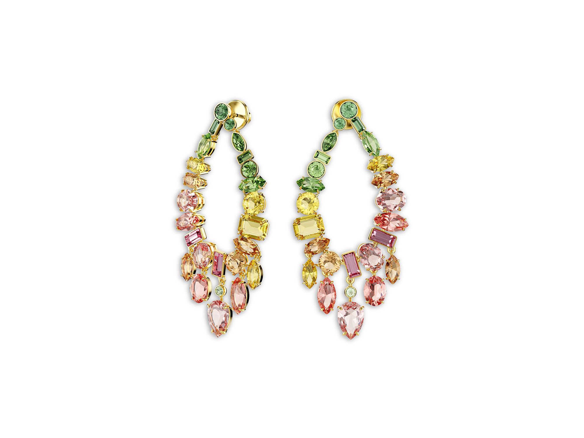 Gema Mixed Crystal Open Chandelier Earrings — Image 3