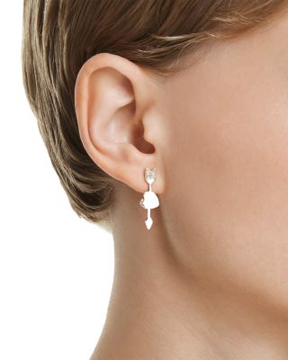 Idyllia Crystal Heart Arrow Drop Earrings