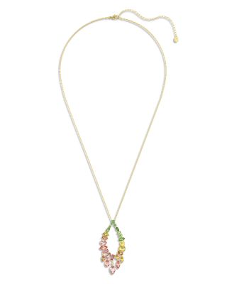 Gema Mixed Crystal Open Pendant Necklace, 23.62-29.5"