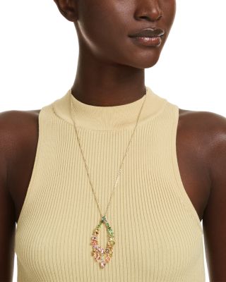 Gema Mixed Crystal Open Pendant Necklace, 23.62-29.5"